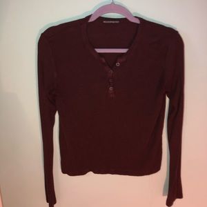 long sleeve button up henley